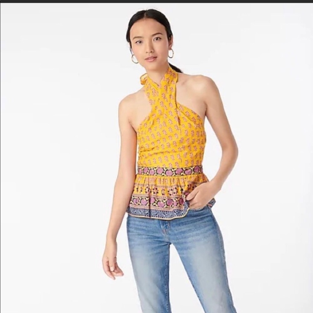 Jcrew peplum halter top